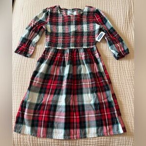 NWT Old Navy Girls Plaid Smocked Dress Size Large 10-12
